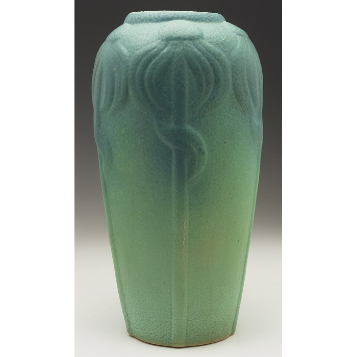 Appraisal: Van Briggle vase c large tapered shape with a floral