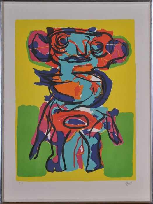 Appraisal: KAREL APPEL - UNTITLED Lithograph in colors x in sheet