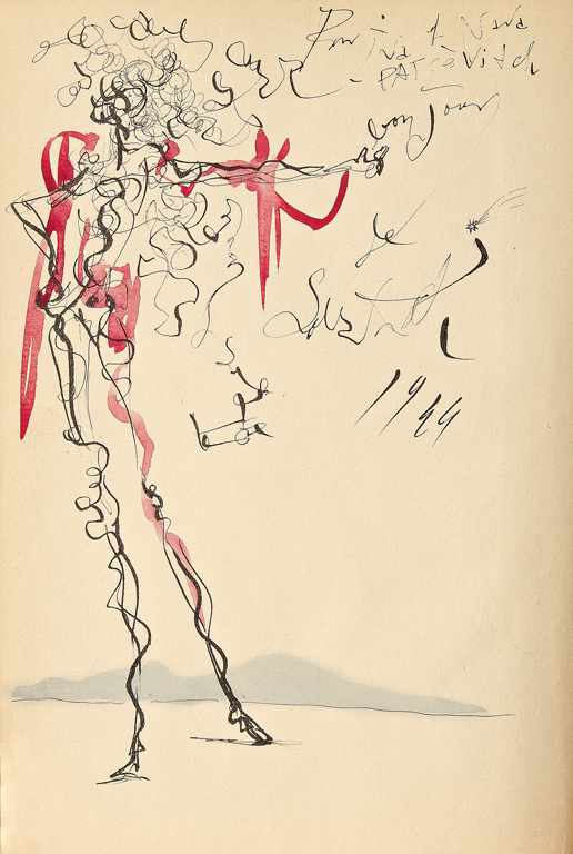 Appraisal: SALVADOR DALI Spanish - Drawing of a Stylized Figure pen