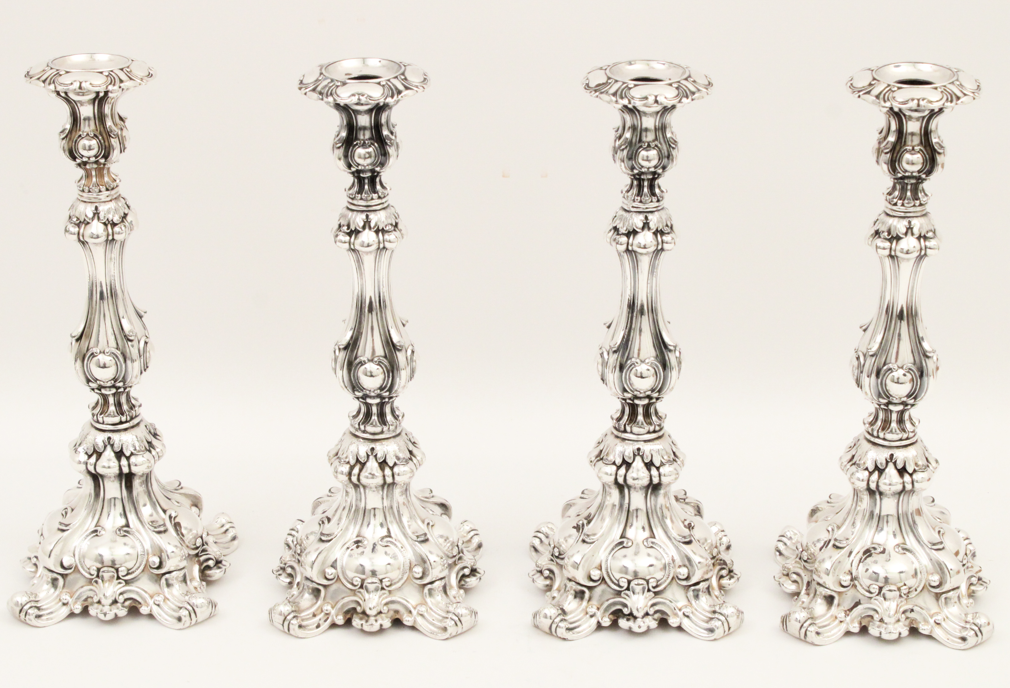 Appraisal: GROUP OF WILLIAM ROGERS SILVER CANDLESTICKS Group of William Rogers