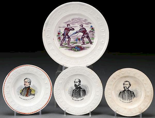 Appraisal: FOUR CIVIL WAR ALPHABET PLATES FOUR CIVIL WAR ALPHABET PLATES