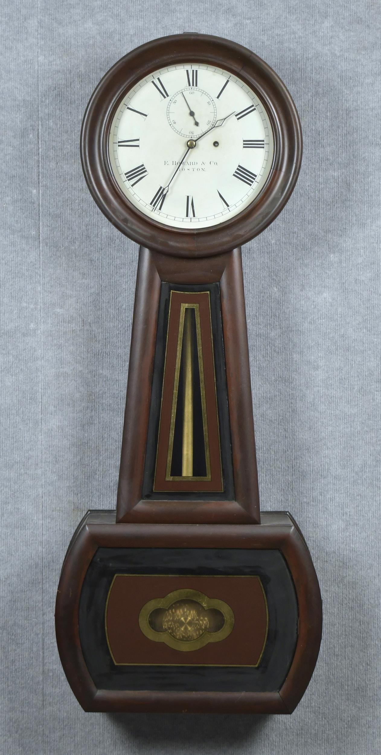 Appraisal: TH C NO HOWARD AND CO BANJO CLOCK Mahogany case