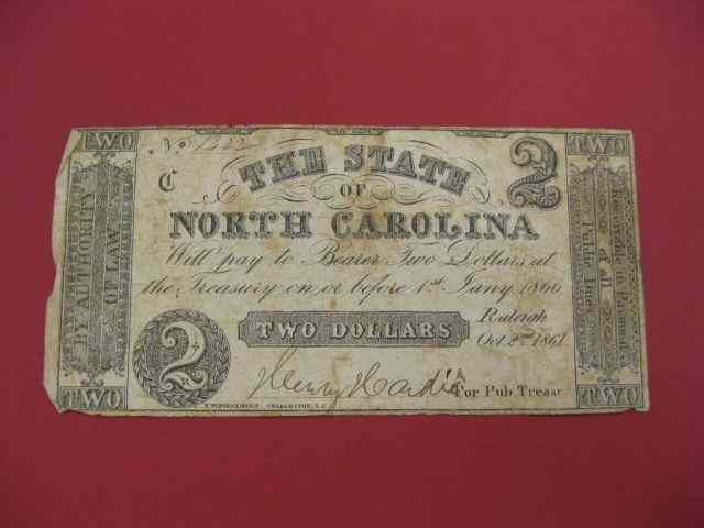 Appraisal: North Carolina Civil War Note