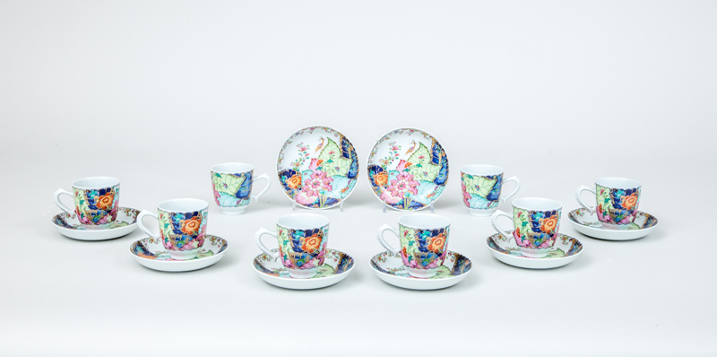 Appraisal: Set of Eight Portuguese Porcelain Demitasse Cups and Saucers by