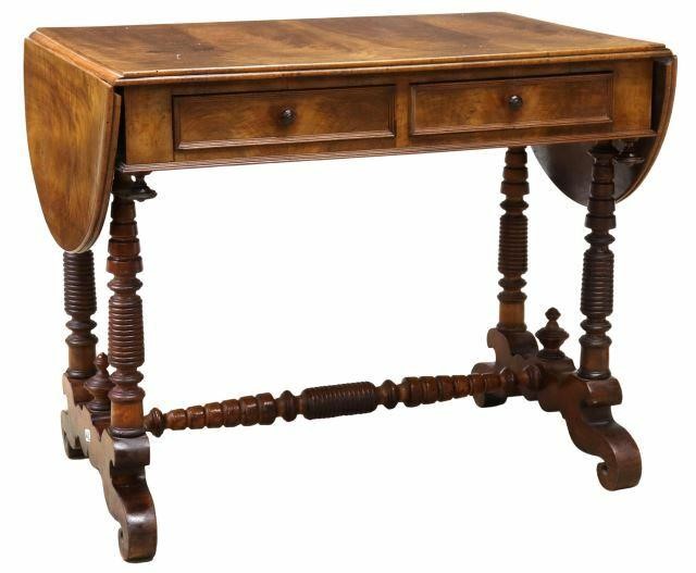 Appraisal: French Louis Philippe period walnut writing table mid th c