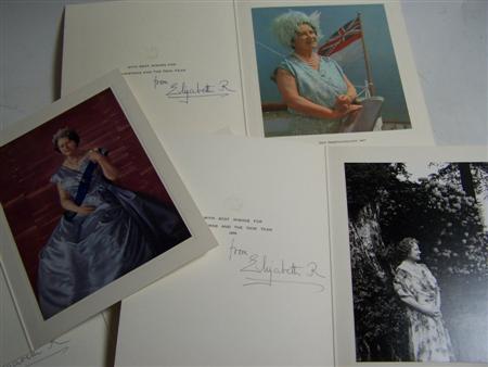 Appraisal: H M Queen Elizabeth The Queen Mother Christmas cards signed