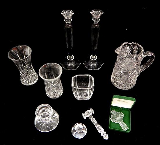 Appraisal: th C cut or etched glassware nine pieces total including