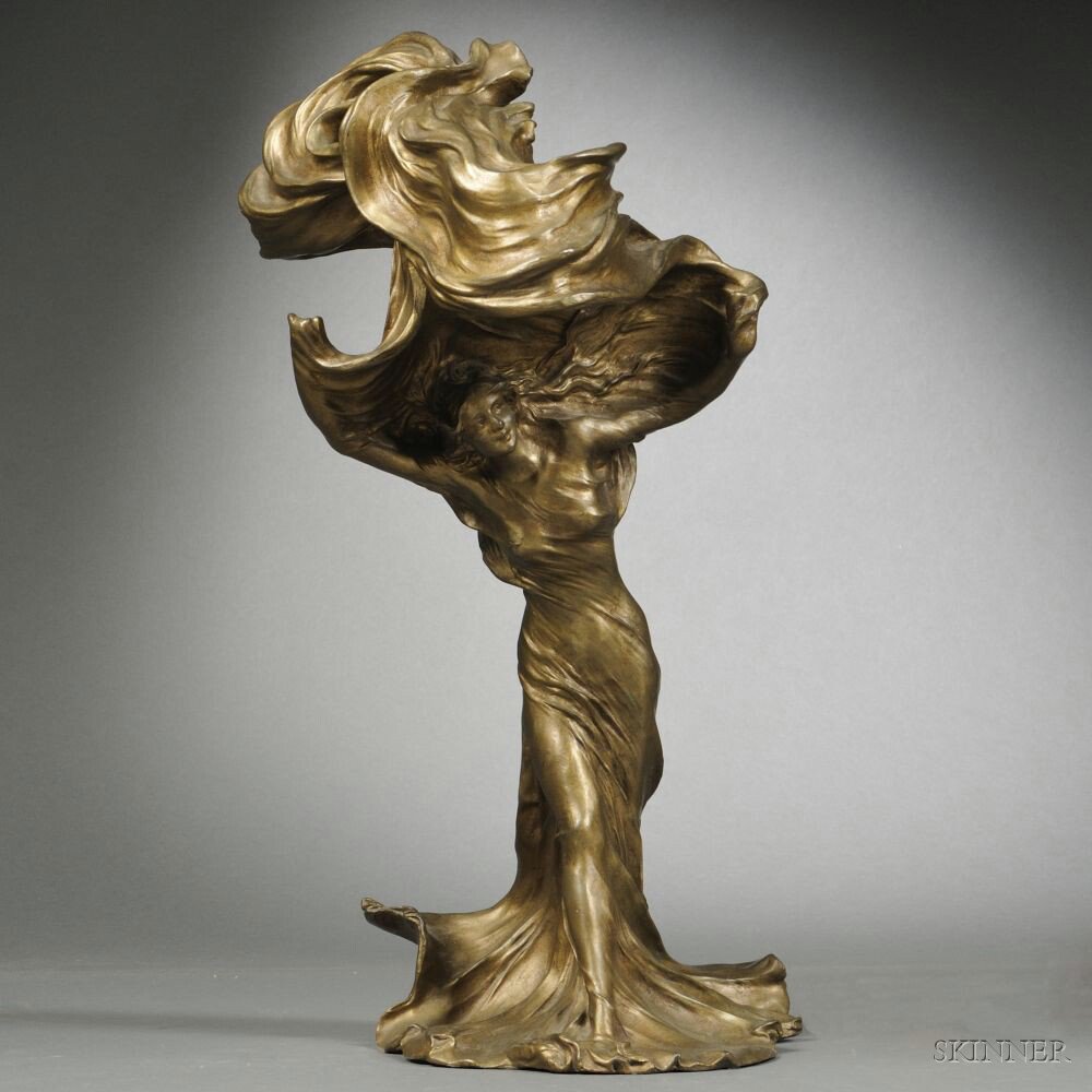 Appraisal: After Francois-Raoul Larche French - Gilt-bronze Figure of Loie Fuller