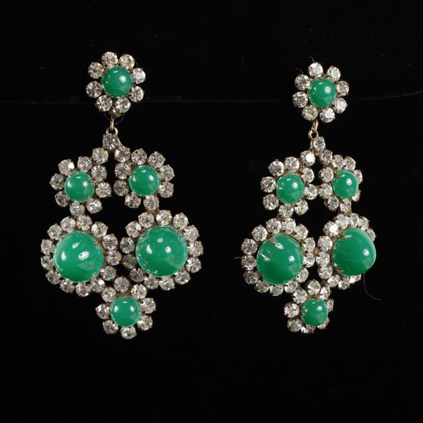 Appraisal: Kenneth Lane KJL Vintage Designer Green Chandelier Earrings