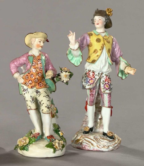 Appraisal: Two Porcelain Figures the first a Chelsea-Derby porcelain figure of