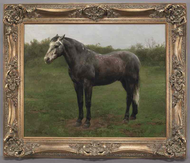 Appraisal: Rosa Bonheur ''Grey Horse'' oil painting on canvas Signed lower