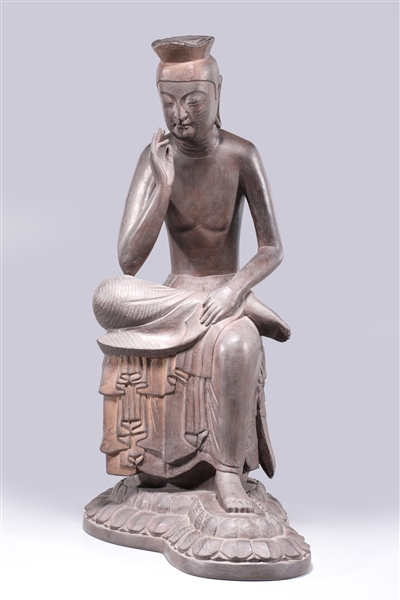 Appraisal: Japanese Udan Buddha statue of carved wood on lotus base