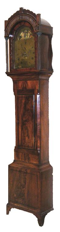 Appraisal: Good mahogany eight day longcase clock the arched brass dial