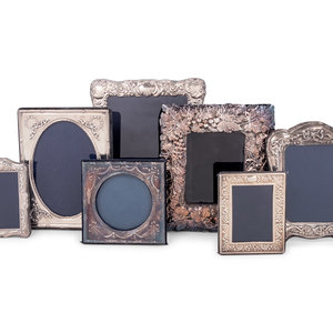 Appraisal: Seven Silver Picture Frames th Century each hallmarked for Sterling