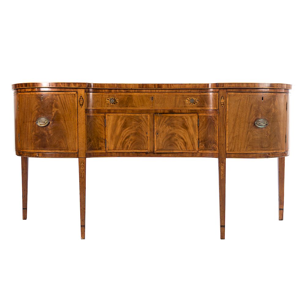 Appraisal: Fine Federal Inlaid Mahogany Sideboard Philadelphia circa kidney form concave