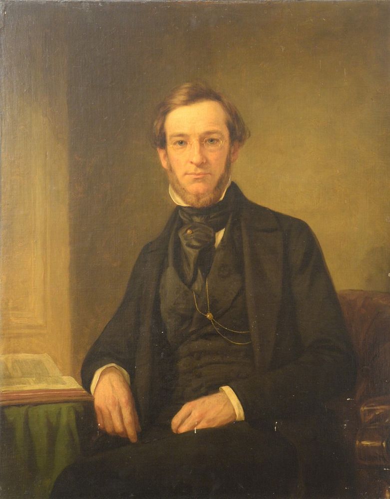 Appraisal: Portrait of John Appleton Swett - oil on canvas attached