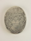 Appraisal: AMERICAN COIN SILVER SNUFF BOX - Ca Oval form two