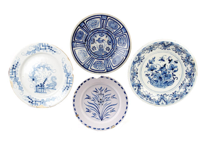 Appraisal: An early tin-glazed charger circa - and two English delftware