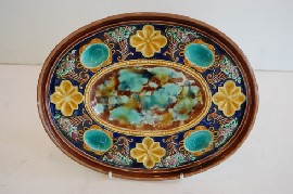 Appraisal: MAJOLICA FLORAL DISH