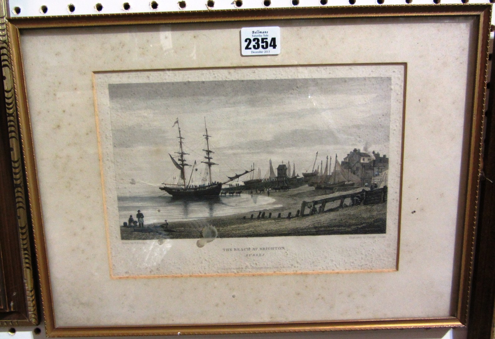 Appraisal: A pair of watercolour boat scenes and an etching of