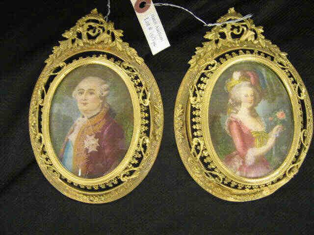 Appraisal: Pair of French Victorian Miniature Portraits on ivory of King