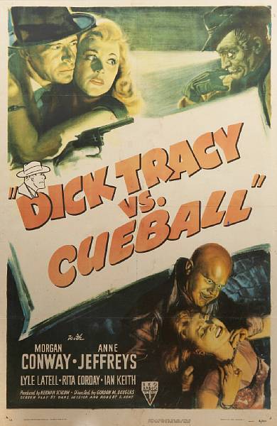 Appraisal: A framed one-sheet film poster Dick Tracy vs Cueball framed