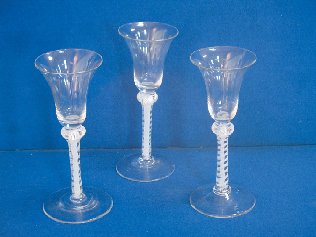 Appraisal: AN TH CENTURY WINE GLASS with a flared bowl on