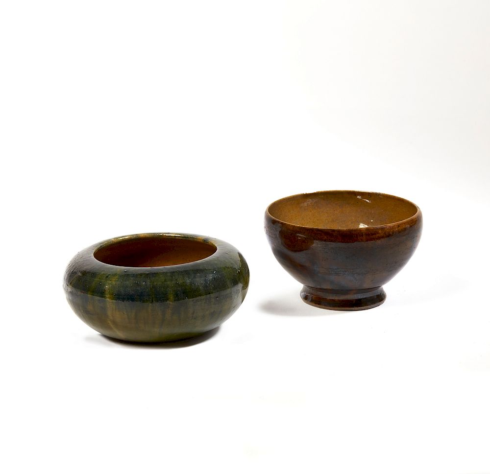 Appraisal: Two George Ohr - Vessels Two George Ohr - The