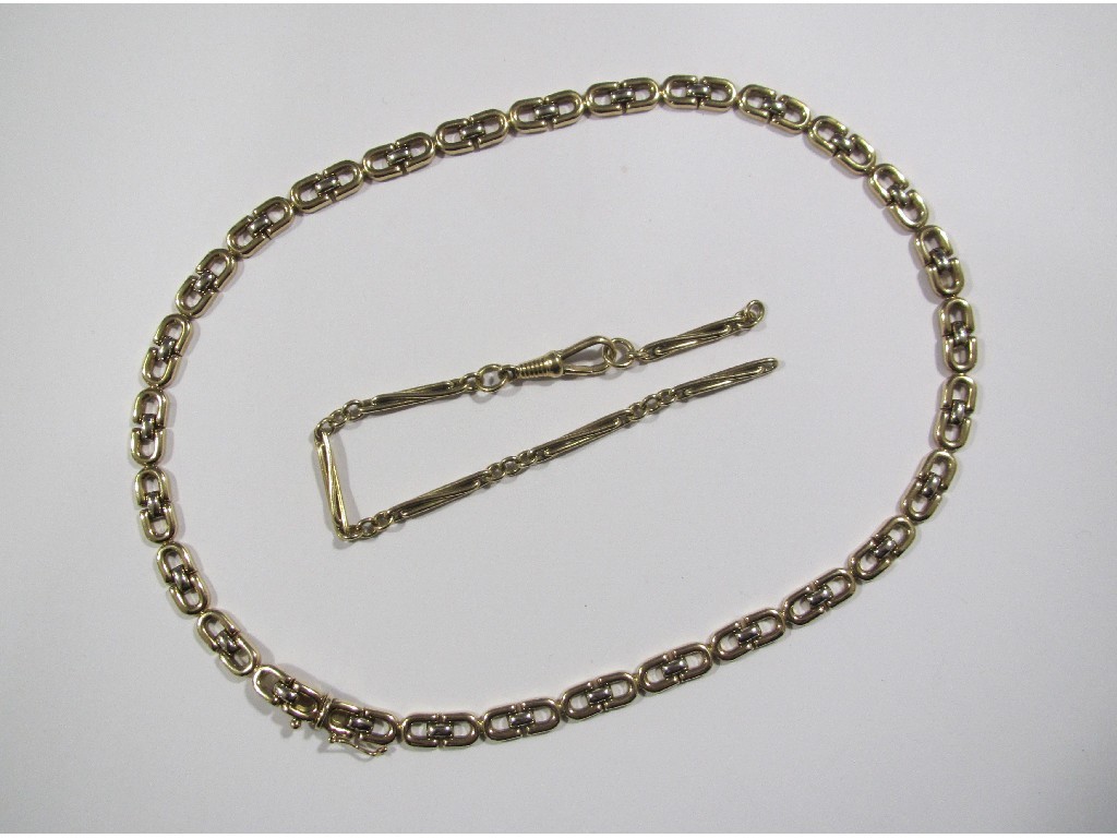 Appraisal: Nine carat gold bracelet and necklace Approximately gms