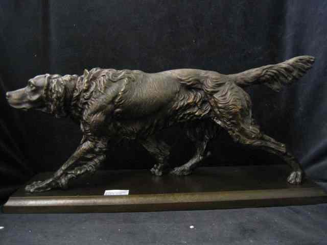 Appraisal: Bradley Hubbard Bronzed Statue of ahunting dog '' long ''