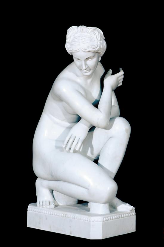 Appraisal: Continental school th century THE SUPPLICANT white marble H