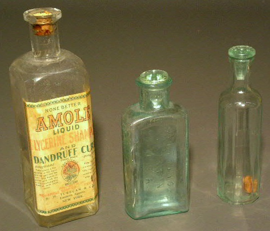 Appraisal: Three bottles- Dandruff Cure h Whit Trevor- Boston h and