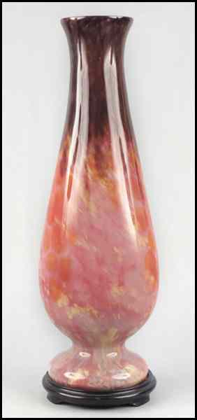 Appraisal: SCHNEIDER MOTTLED GLASS VASE Bearing an etched ''Schneider'' signature along