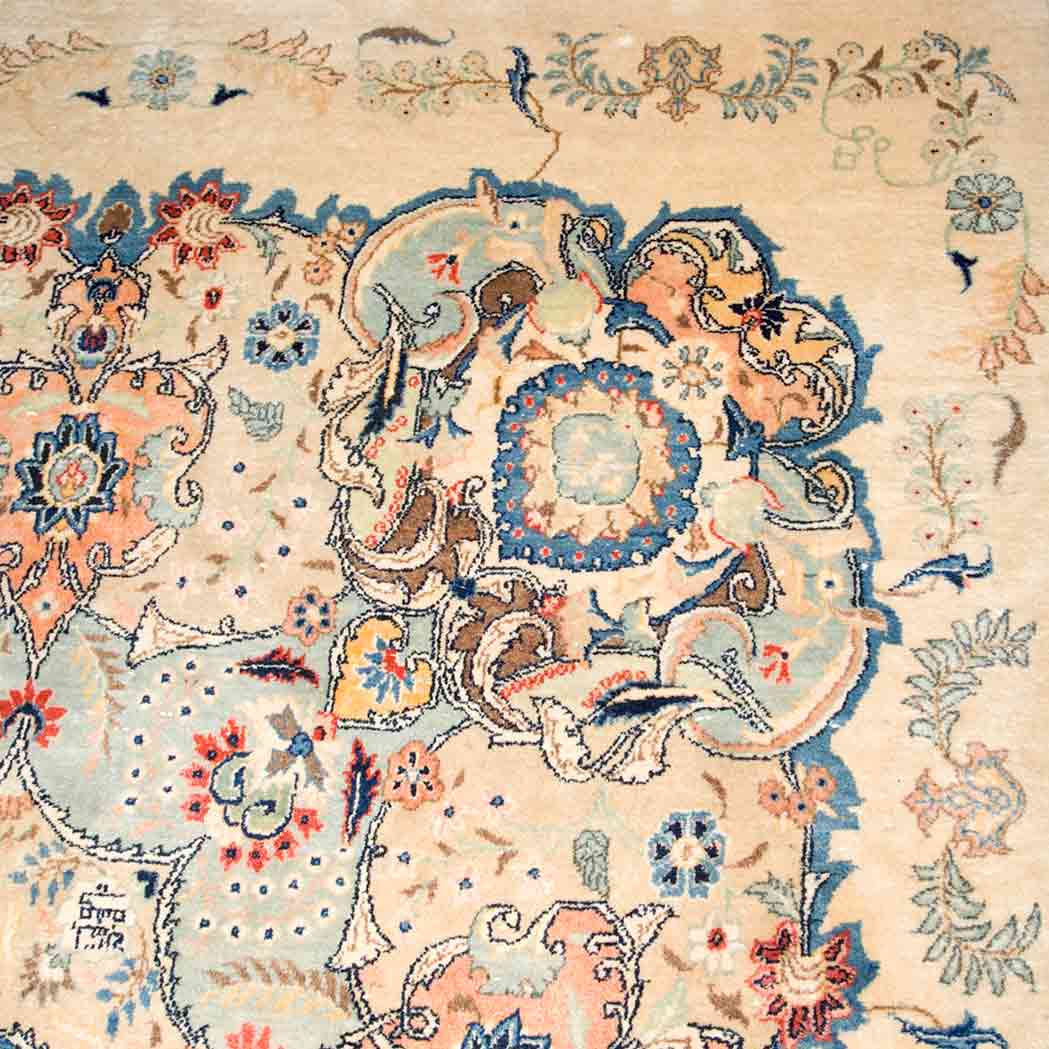 Appraisal: Kashan Carpet Central Iran contemporary The ivory field with a