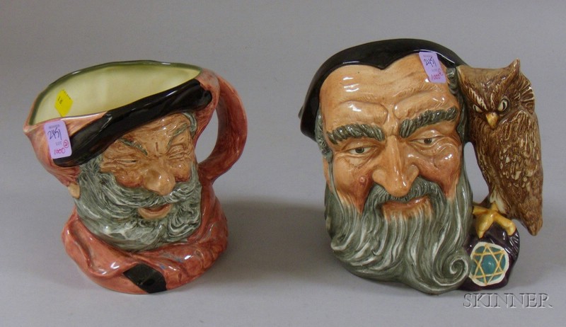 Appraisal: Two Large Royal Doulton Character Mugs Merlin D and Falstaff