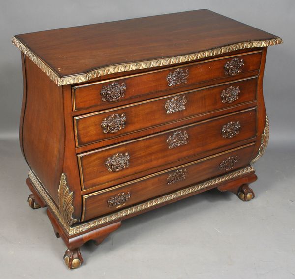 Appraisal: th Century Custom Chippendale bombe chest h x w x