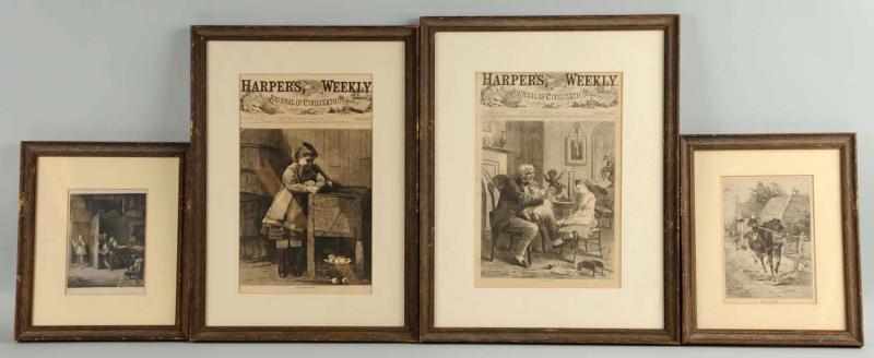 Appraisal: Lot of Early Framed Harper's Weekly Prints Description Late s