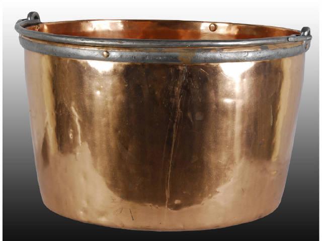 Appraisal: Large Copper Bucket for Apple Butter Description Handled and dove