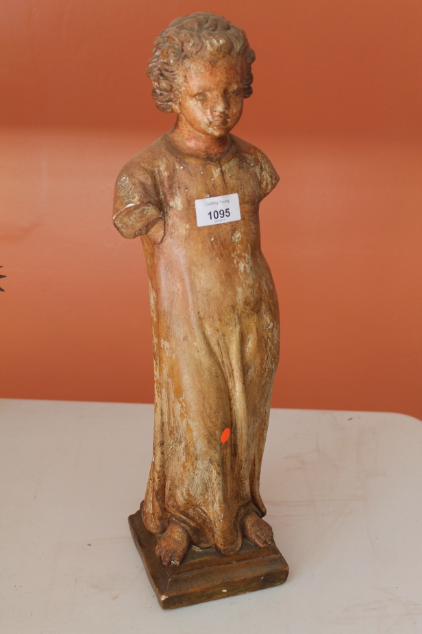 Appraisal: A plaster figure of a classical style girl in the