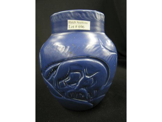 Appraisal: Susie Cooper Art Pottery Vase carved animal decoration matte blue