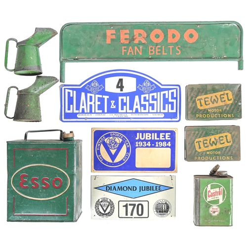 Appraisal: Vintage motoring An Esso petrol can a green and orange