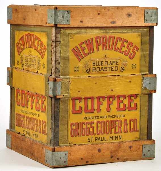 Appraisal: New Process Coffee Crate Description New Process Blue Flame Roasted