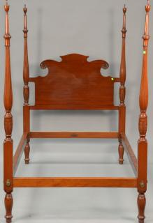 Appraisal: Margolis pair of custom mahogany twin size four post beds