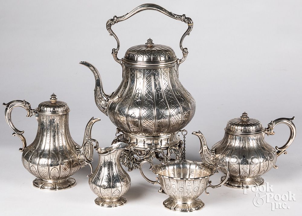 Appraisal: Five piece Elkington silver plated tea service Five piece Elkington