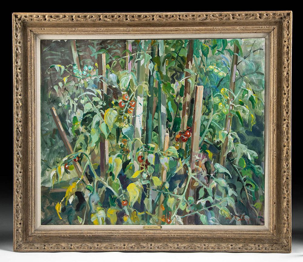 Appraisal: Framed W Draper Painting Wainscott Tomatoes William Franklin Draper American