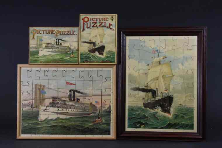 Appraisal: MCLOUGHLINS SS WERRA PUZZLE AND SAIL SHIP Lithographed cardboard puzzle