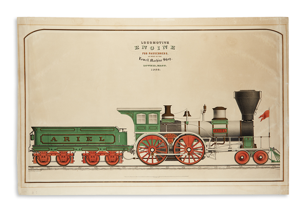 Appraisal: RAILROADS Cushing Oliver E artist Locomotive Engine for Passengers as