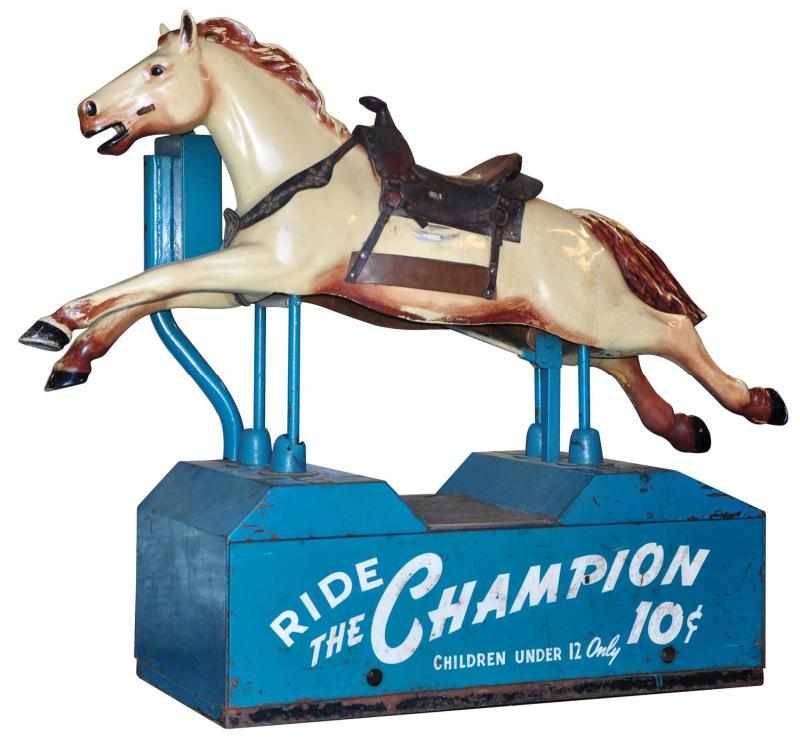 Appraisal: Ride the Champion Amusement Park Horse Ride Description Circa s