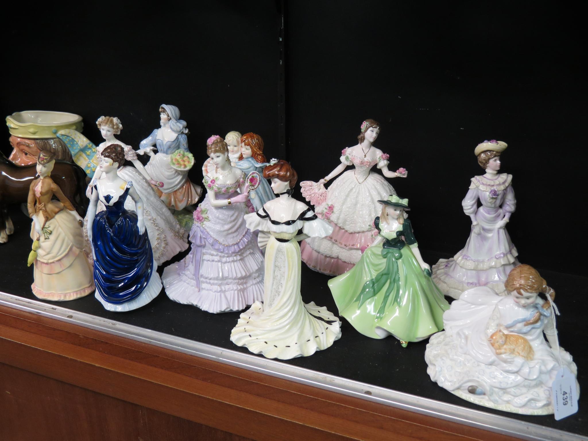 Appraisal: Seven various Royal Worcester bone china figures and four Coalport