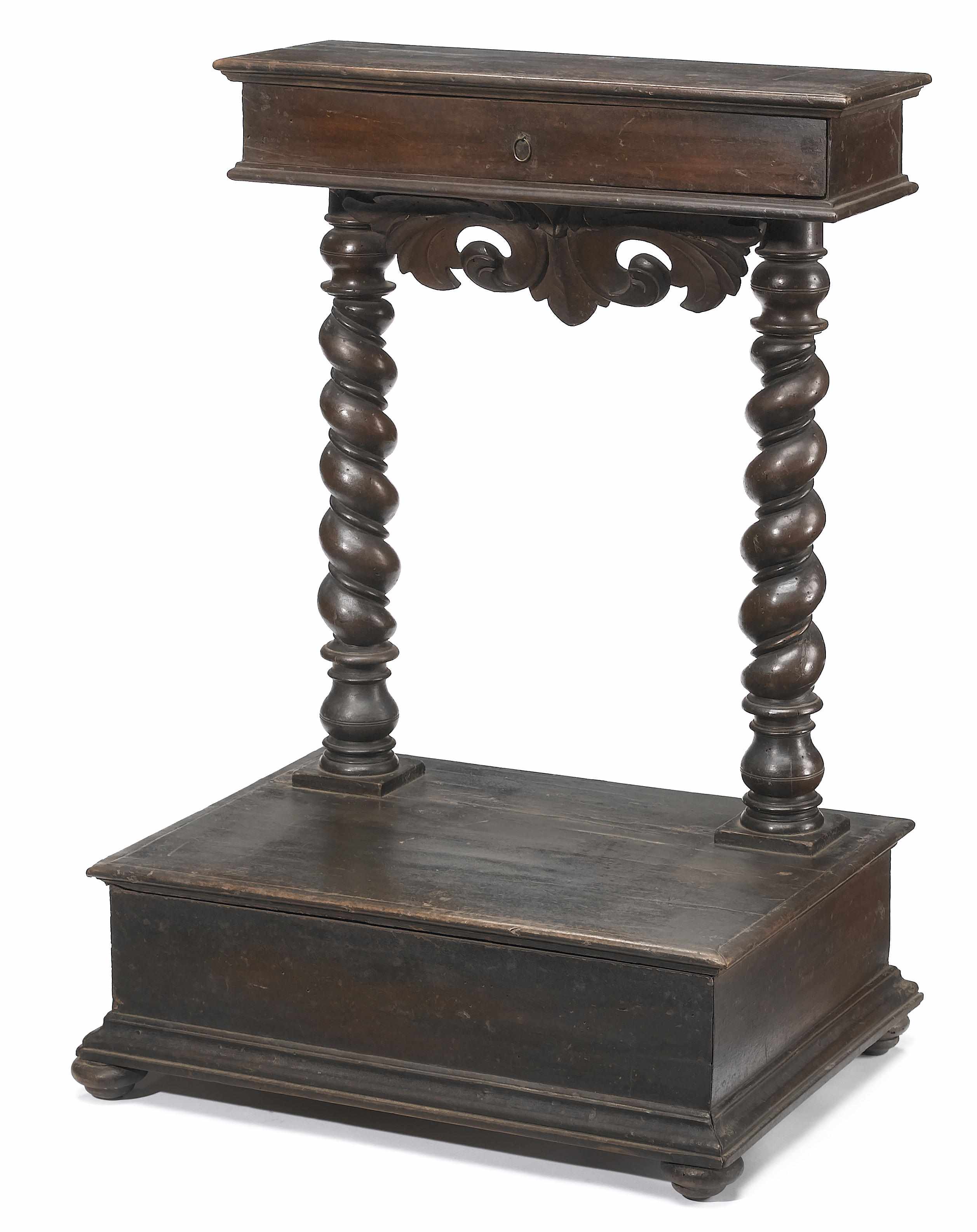 Appraisal: An Italian Baroque walnut prie dieu late th century The